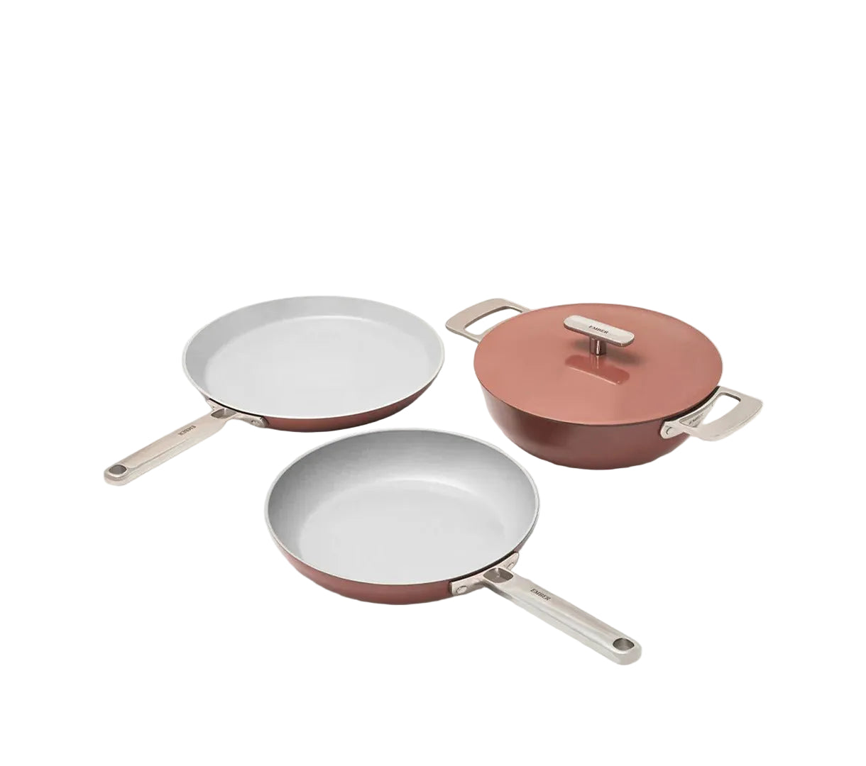 Ember Cookware Set of 3 with Storage Capri Series (Frypan+Kadai+Dutch Oven)