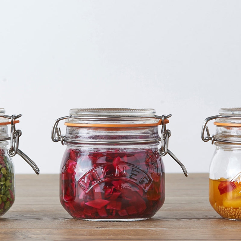 Clip Top Clear Glasses Round Jar | 500ml, 1 Litre, 2 Litre, 350ml