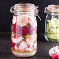 Clip Top Clear Glass Round Jar | 1.5 Litre, 3 Litre