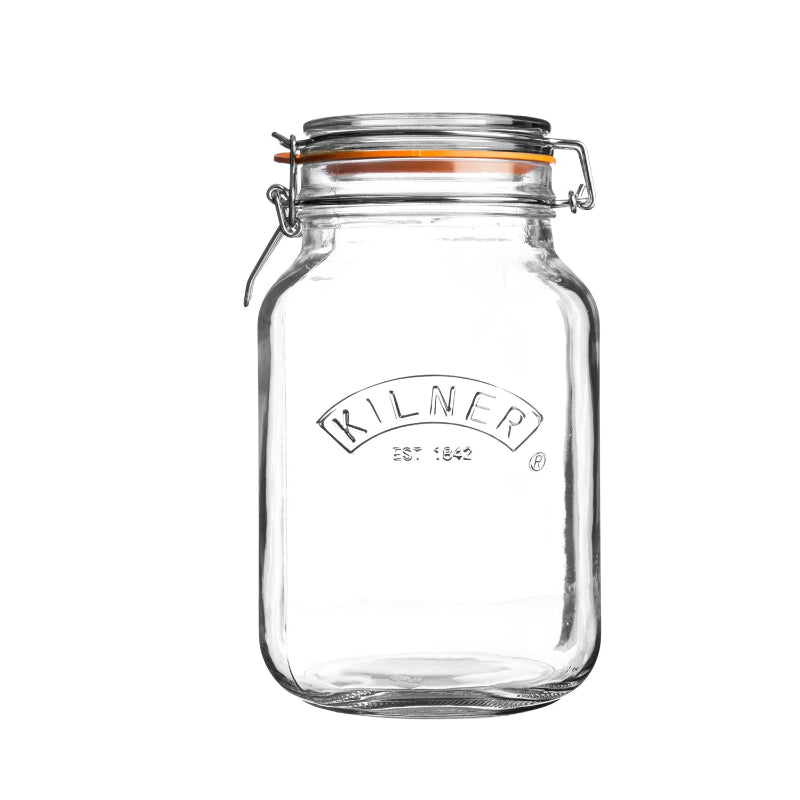 Glass Clip Top Square Spice Jar | 500ml, 1 Litre, 1.5 Litre, 2 Litre