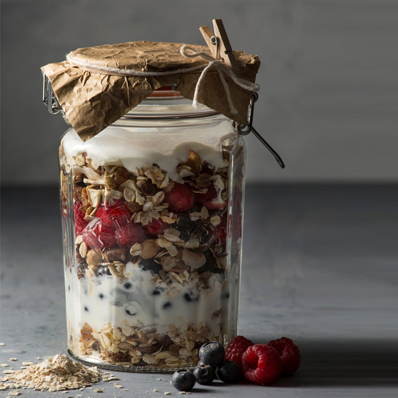Facetted Clip Top Glass Jar | 450ml, 950ml