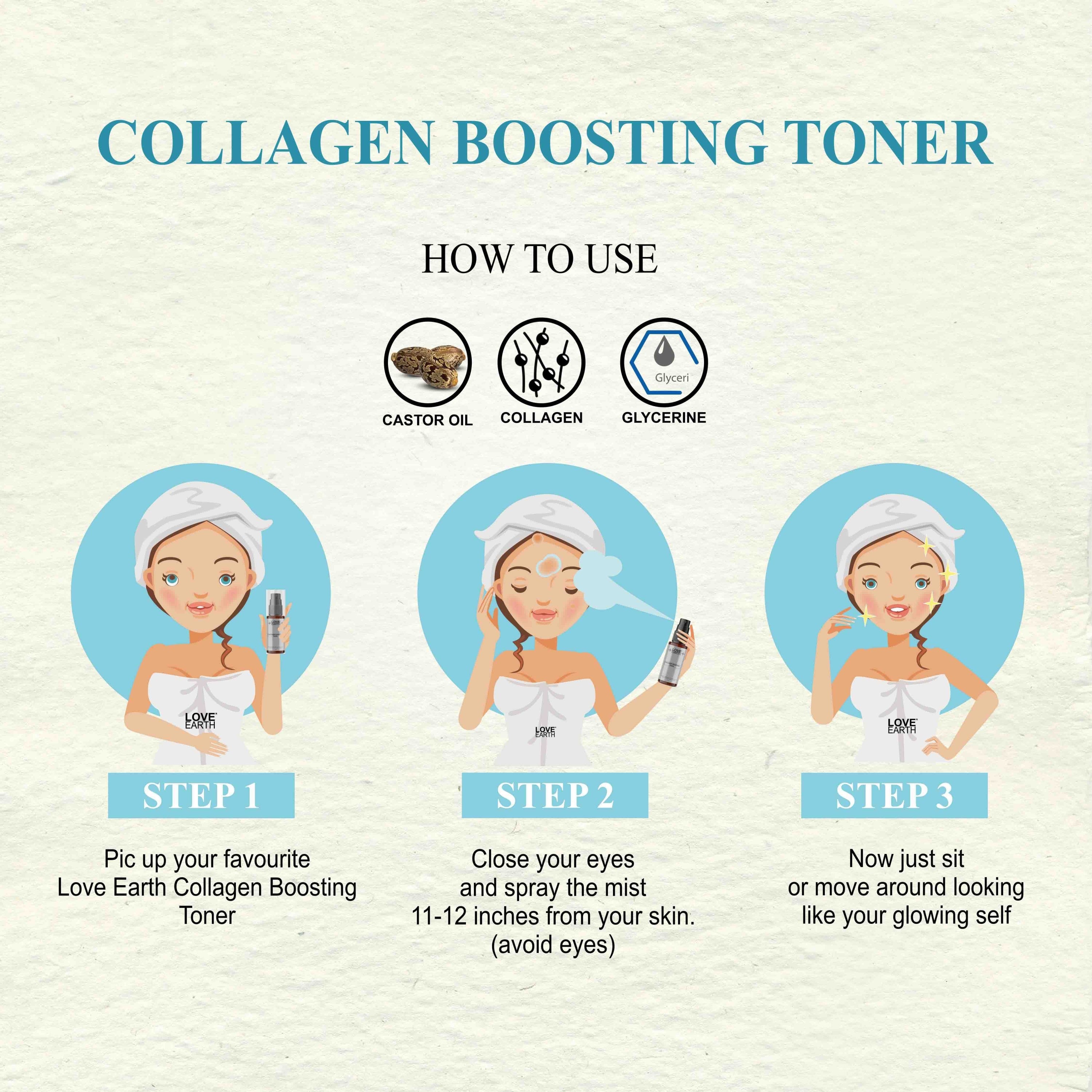 Love Earth Collagen Boosting Toner - 100 ml