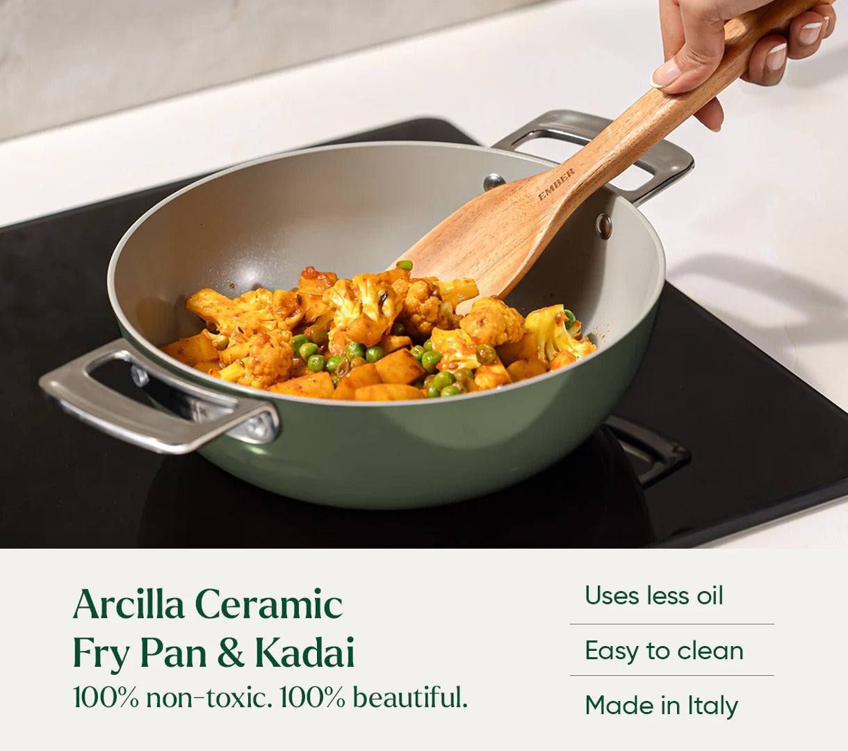 Ember Ceramic Biryani Pot 24cm Soft-Touch Handle