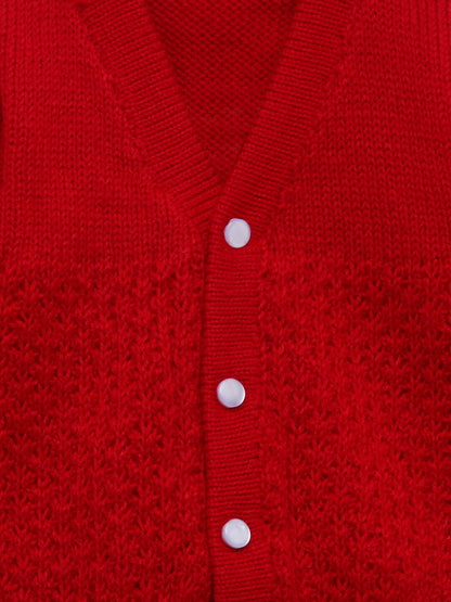 Chutput Kids Cute Red Coloured Solid Pullover Sweater