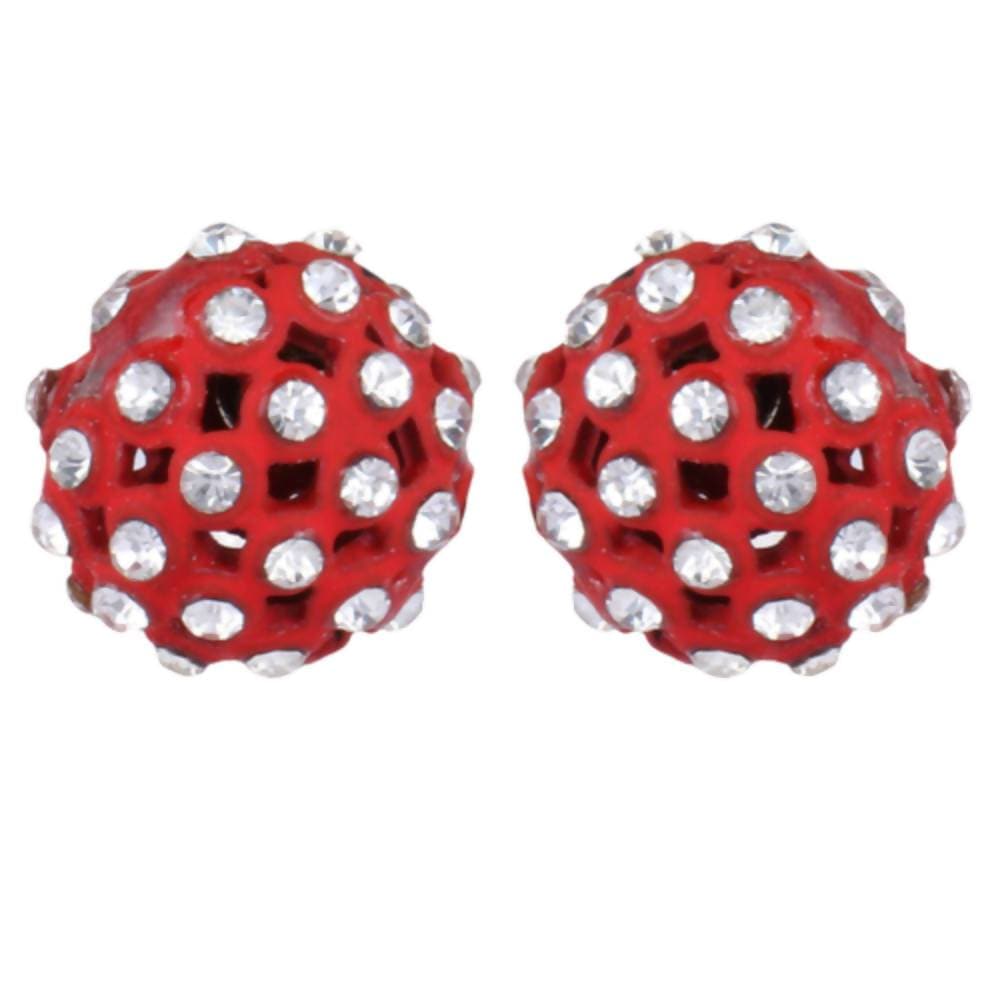 Trendoo Jewelry Gold-Polished Stylish Fancy Red Studs