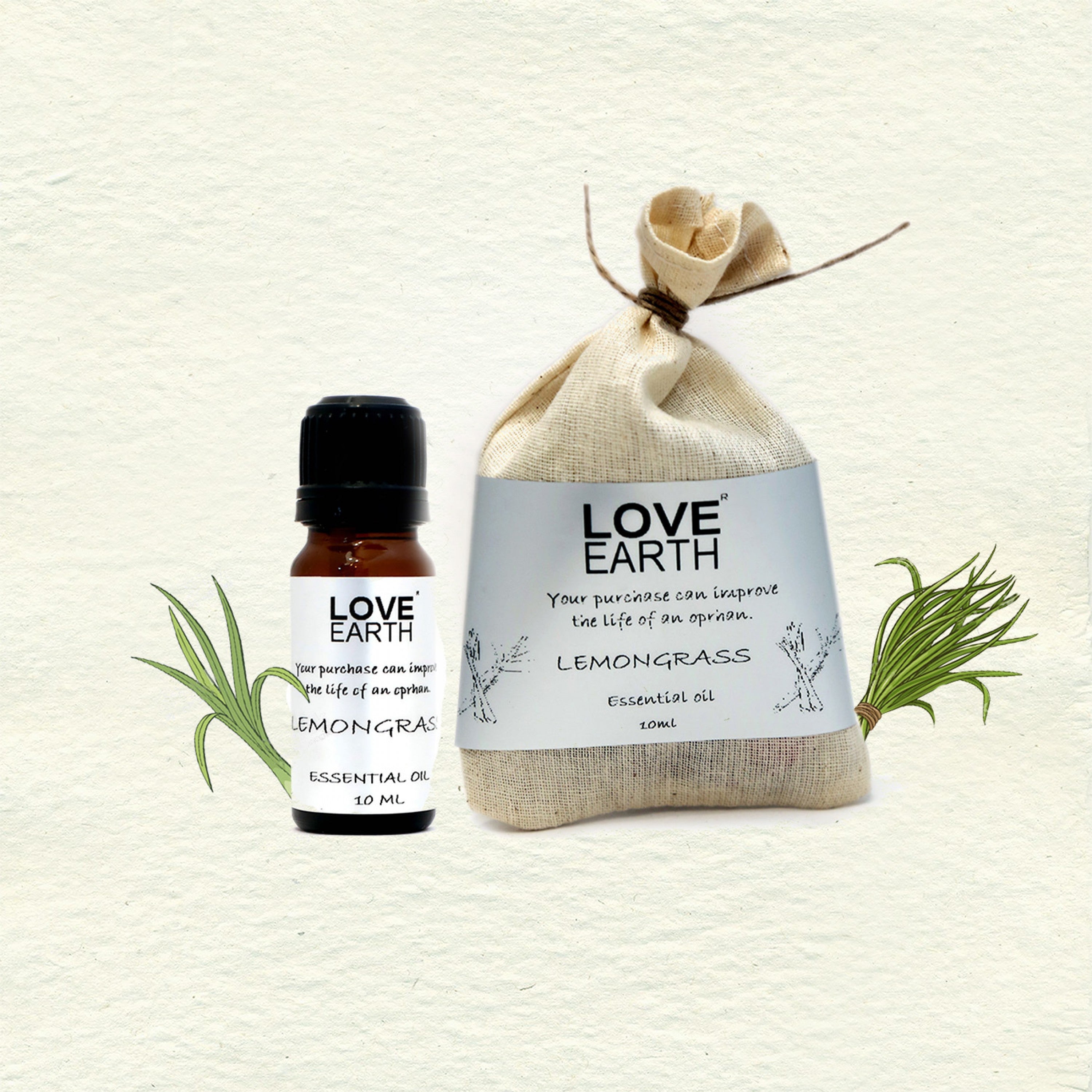 Love Earth Lemongrass Essential Oil - 10 ml