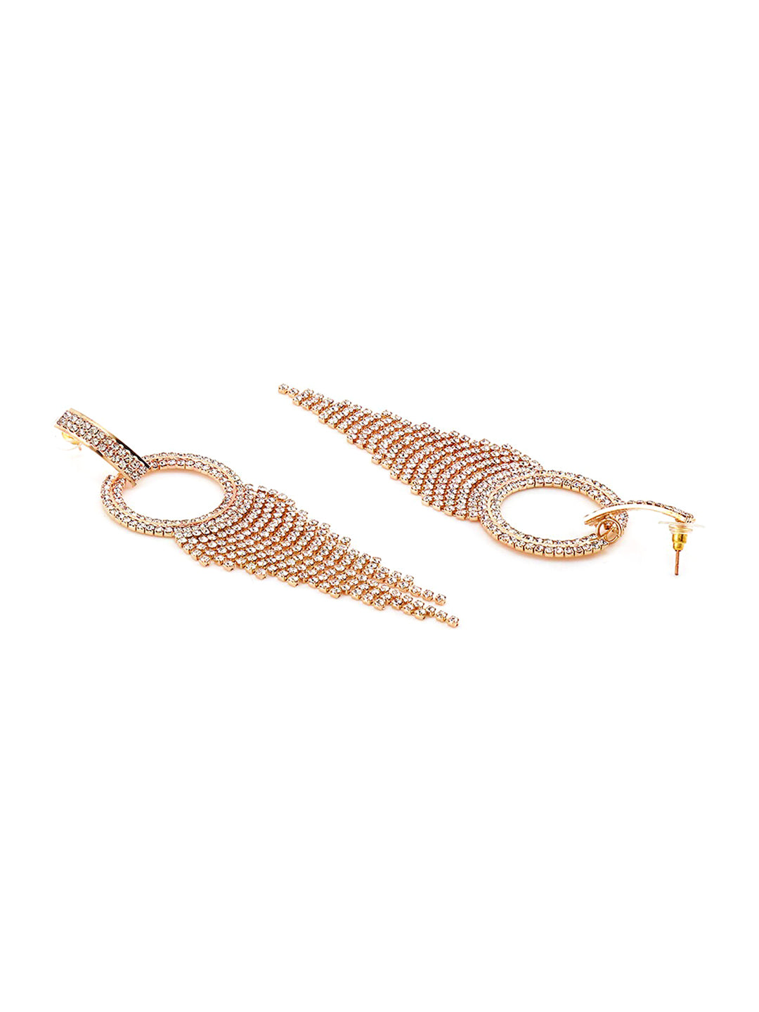 Yellow Chimes Gold-Toned Contemporary Drop Earrings