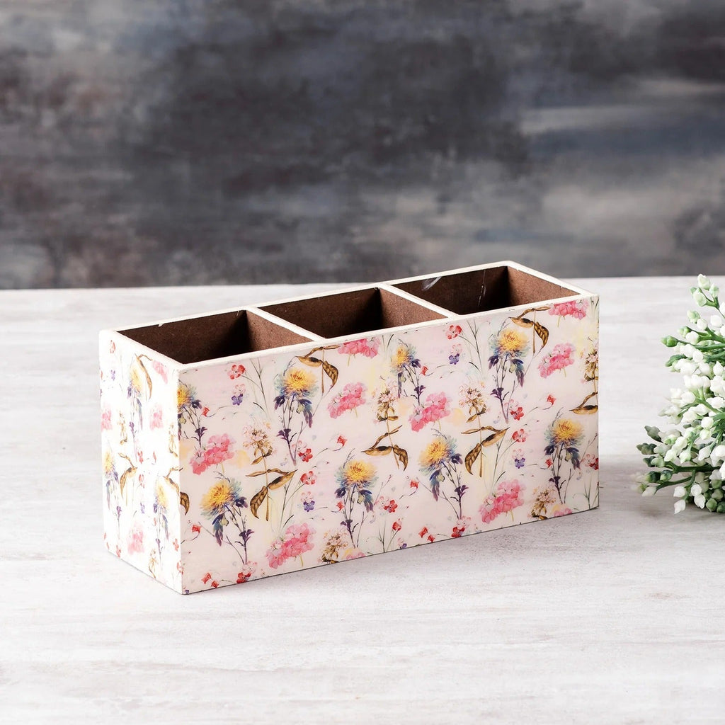 Nestroots Allure Botanic MDF Enamel Spoon Stand Pink Printed