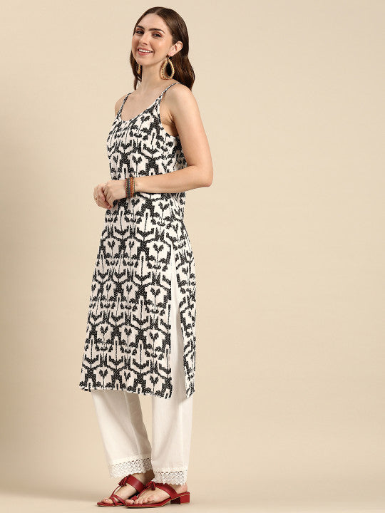 Sangria Abstract Printed Pure Cotton Kurta