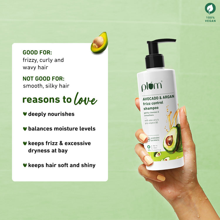 Plum Avocado & Argan Frizz Control Shampoo - 250 ML