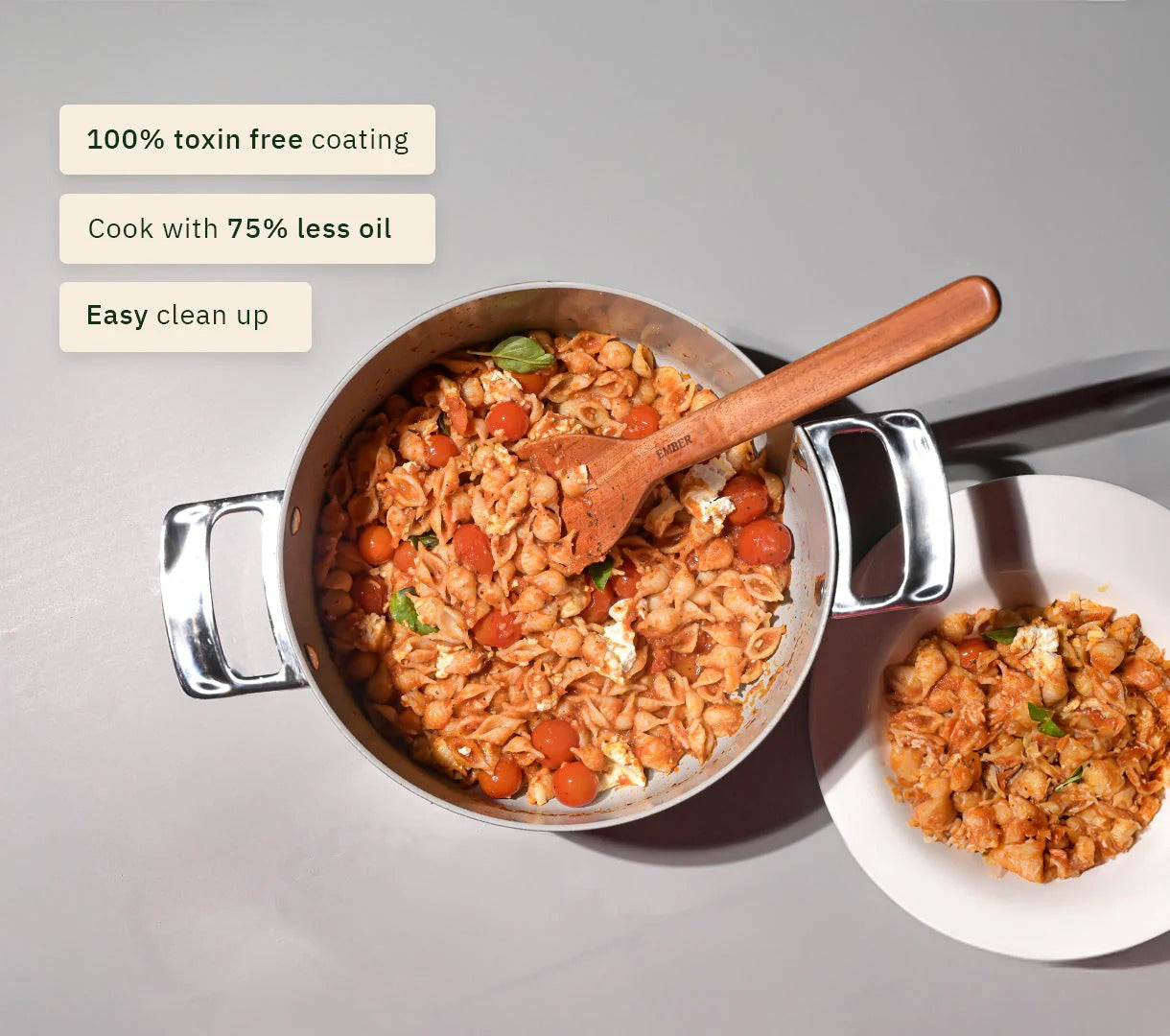 Ember Mini Dutch Oven 20cm Stainless Steel Handle Ceramic Non-Stick