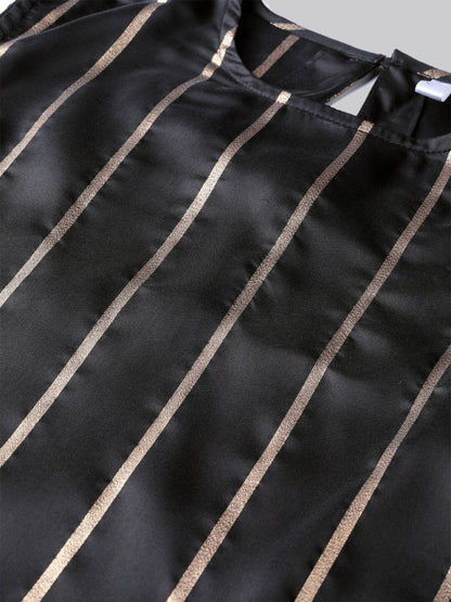 Aks Striped Sleeveless Kurta With Palazzos