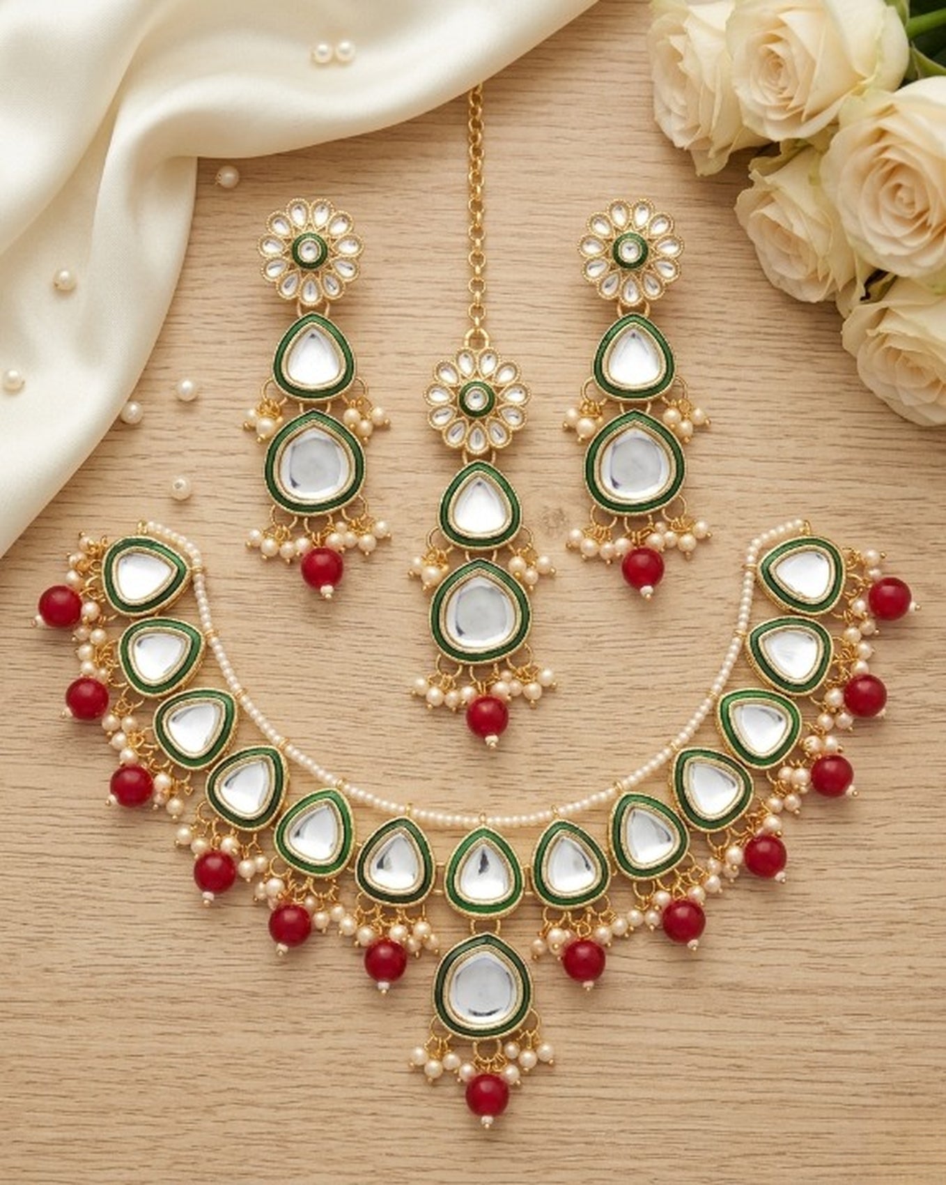 Jewel City undan Gold-Plated Pearl Choker Necklace Set | Indian Ethnic Bridal Wedding Jewellery | Handcrafted