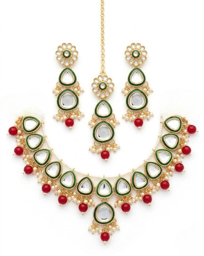 Jewel City undan Gold-Plated Pearl Choker Necklace Set | Indian Ethnic Bridal Wedding Jewellery | Handcrafted