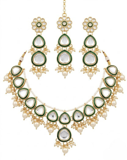 Jewel City undan Gold-Plated Pearl Choker Necklace Set | Indian Ethnic Bridal Wedding Jewellery | Handcrafted