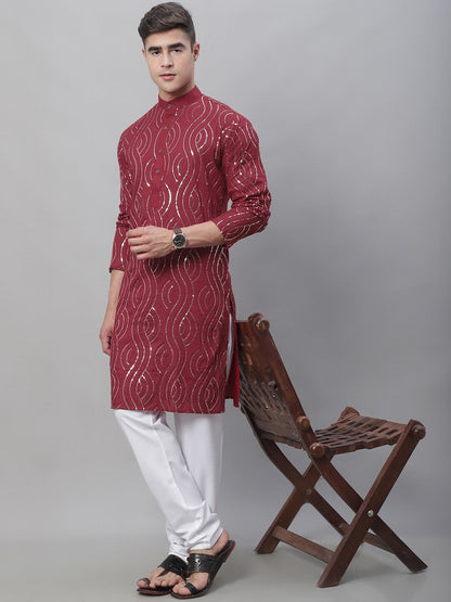 Sojanya Sequin Embroidered Pure Cotton Kurta with Churidar