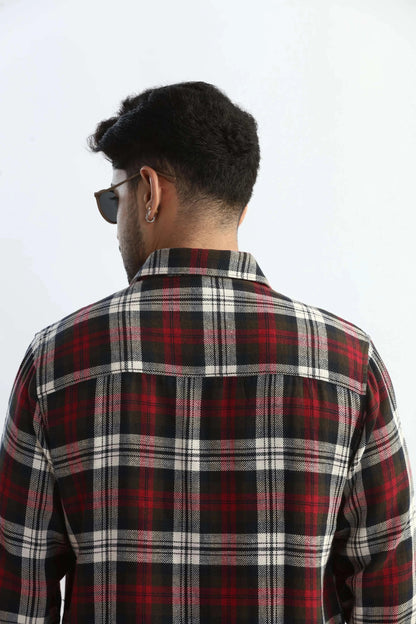 Xkind Red Checks Regular Fit Shirt