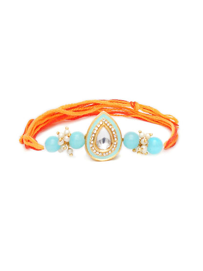 Designer kundan Rakhi - Ruby Raang