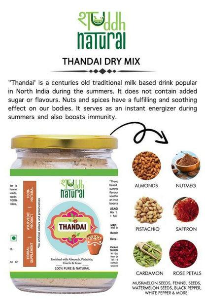 Shuddh Natural Ubtan Based Herbal Gulal, Ayurvedic Thandai Powder and Honey | Holi Gift Hamper
