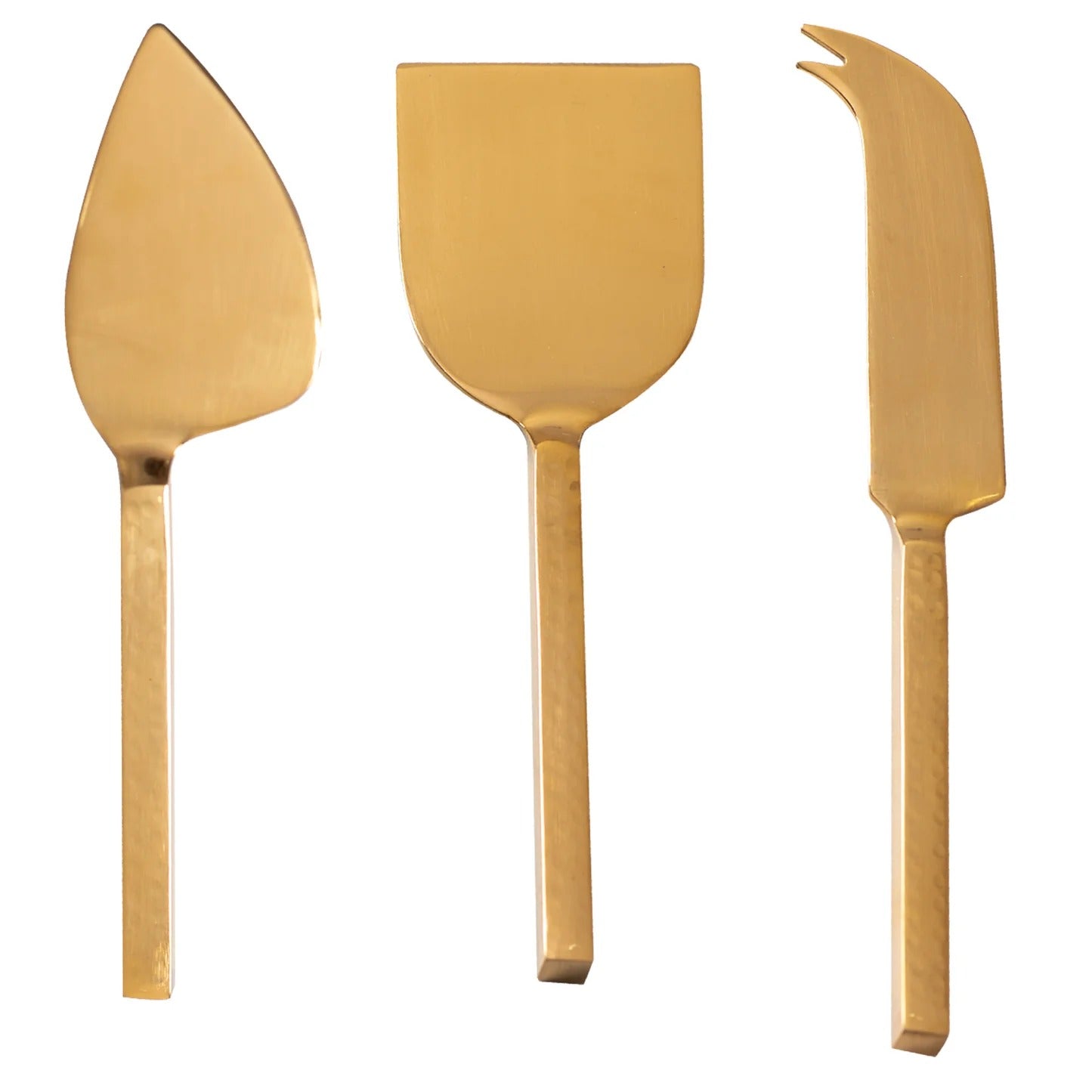 Nestroots Gold Cheese Knives Set of 3 Stainless Steel Gold Finish