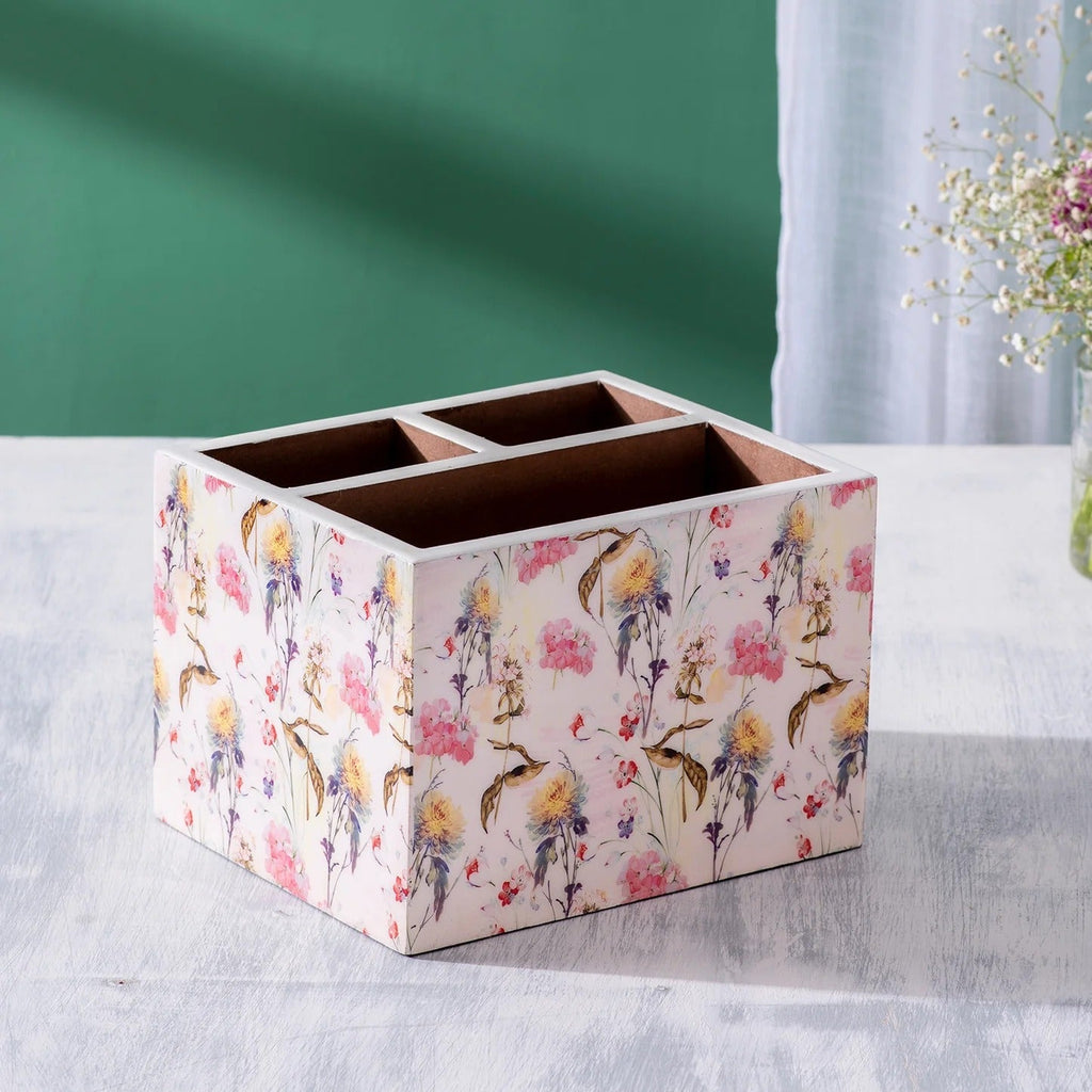 Nestroots Allure Botanic MDF Enamel Cutlery Holder Printed Large