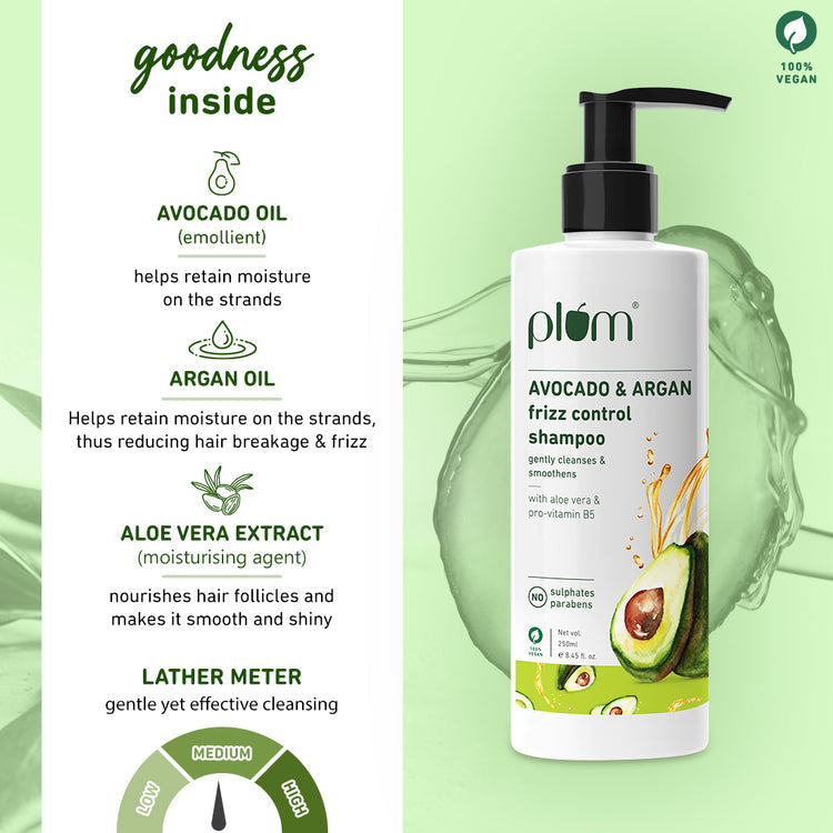 Plum Avocado & Argan Frizz Control Shampoo - 250 ML