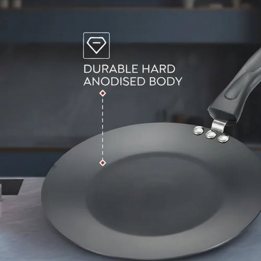 Judge by Prestige 25cm Hard Anodised Vista Concave Tawa Gas & Induction Metal Spoon Friendly