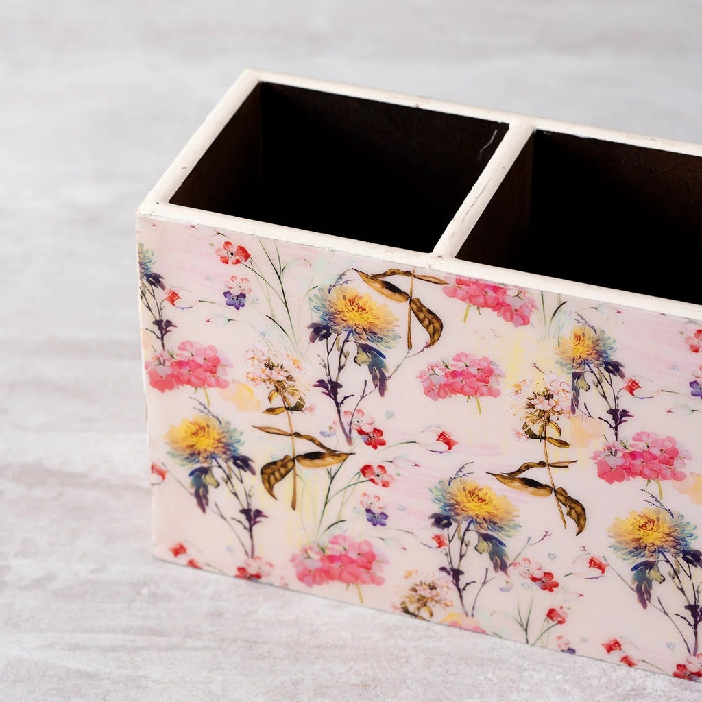 Nestroots Allure Botanic MDF Enamel Spoon Stand Pink Printed