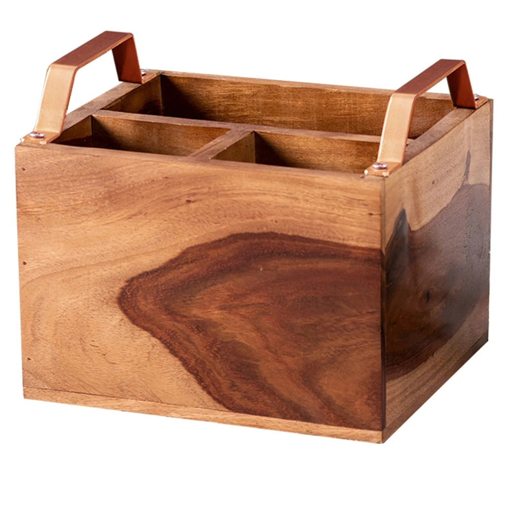 Nestroots Inseparables Teak Wood Cutlery Holder Small Copper Mini Me