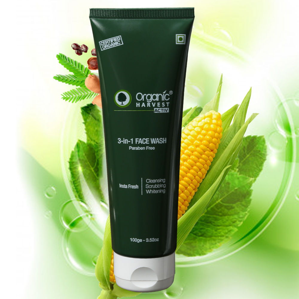 Organic Harvest 3-In-1 Face Wash Paraben Free - 100 gms