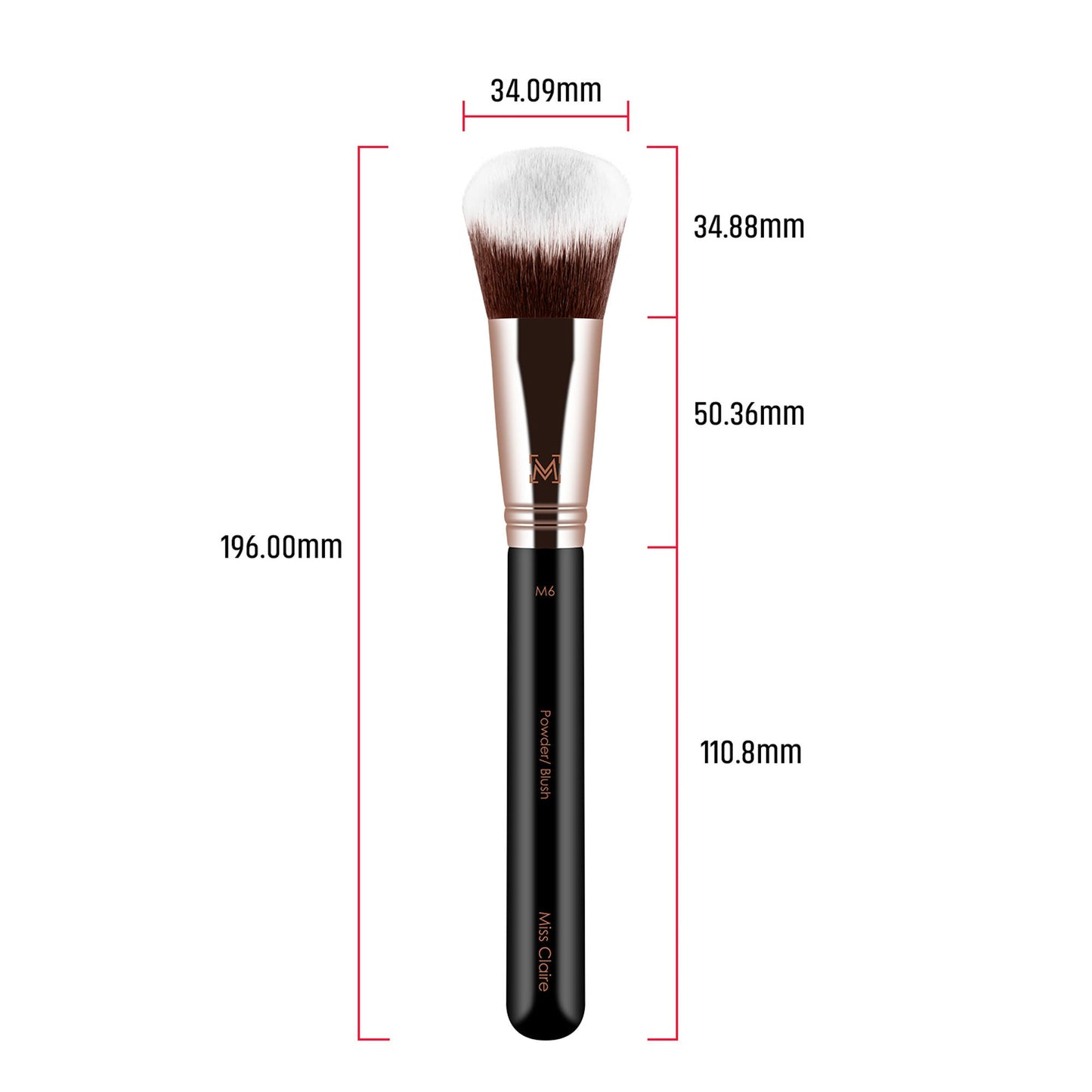 Miss Claire M6 - Powder/Blush Brush - Rose Gold