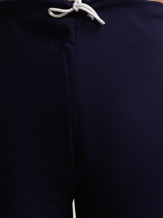 Sojanya Men Navy Blue Solid Pathani Kurta with Salwar