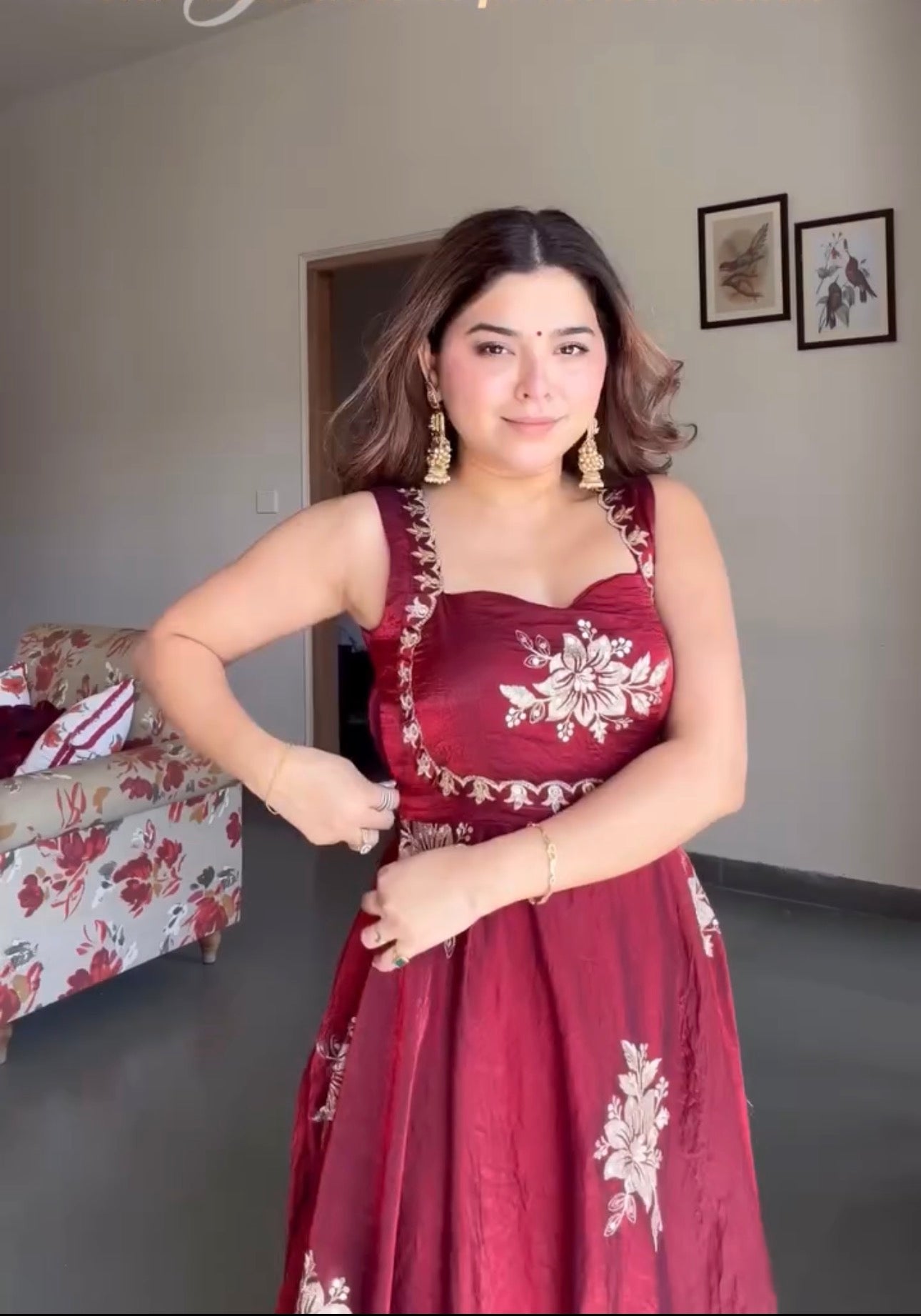 Yash Enterprise Maroon Fandy Silk Party Wear Embroidery Suit Set