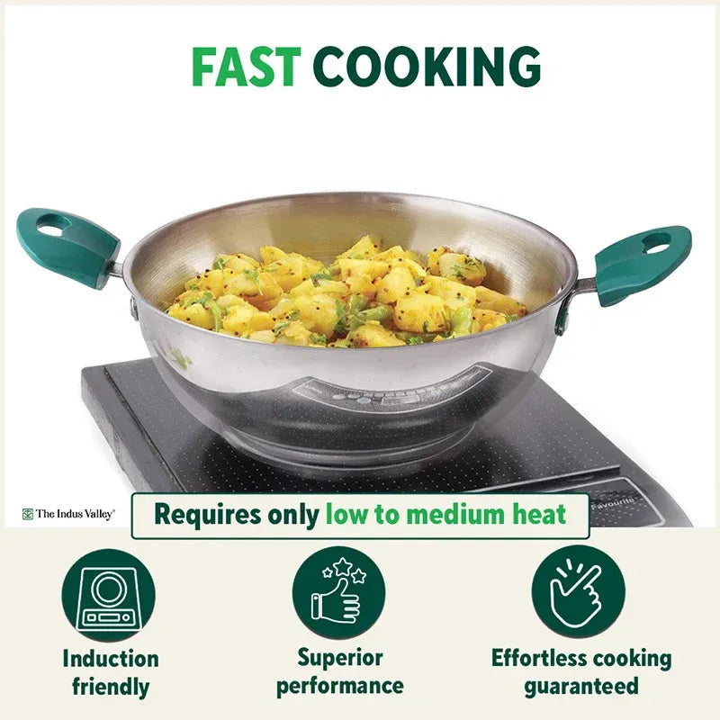 The Indus Valley Stainless Steel Capsule Bottom Kadai