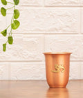 Ishalife Matte Finish Copper Glass with Brass Aum -  200 ml
