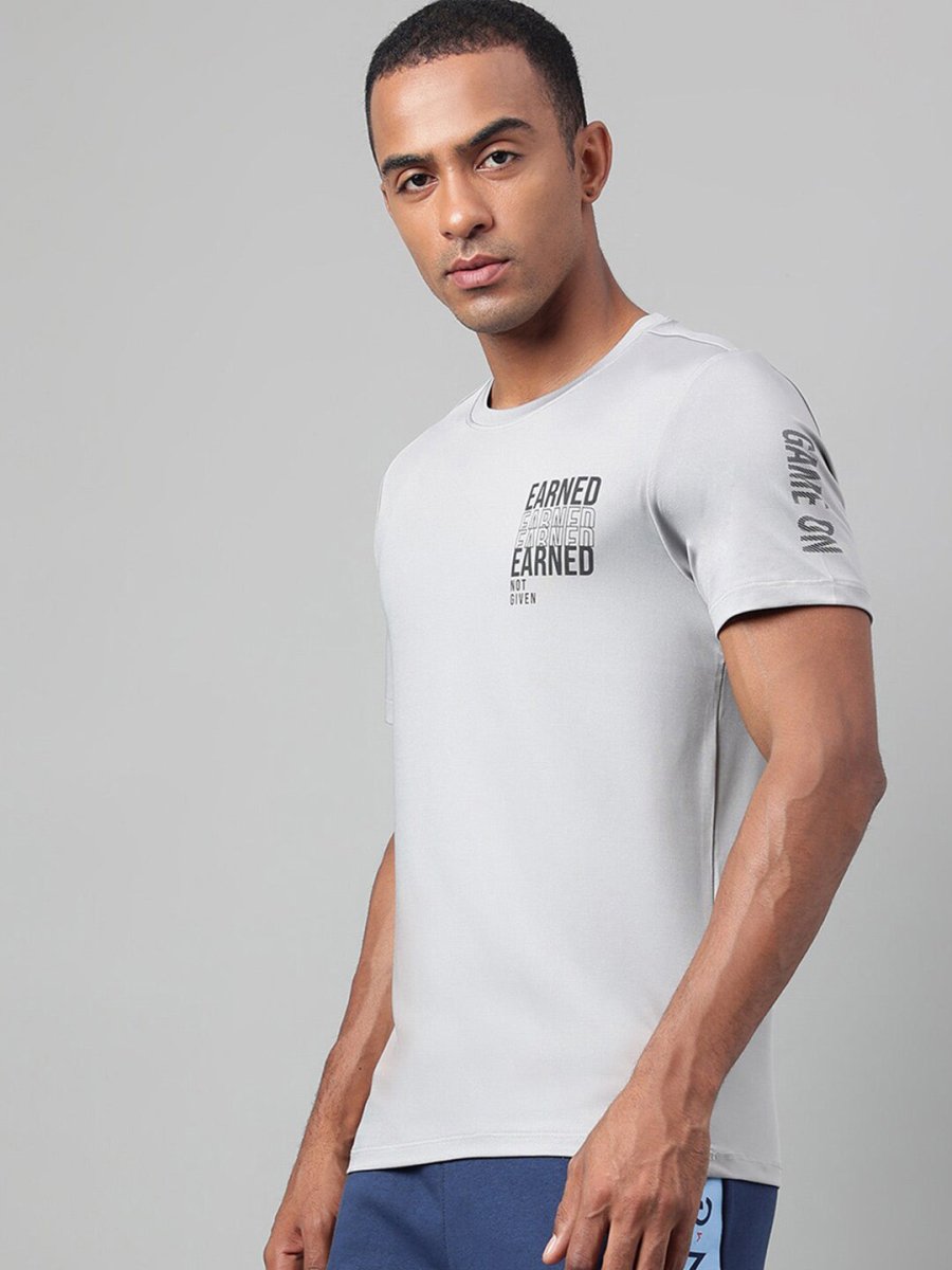 Alcis Typography Printed Anti-Static Dry Tech Slim Fit Sports T-shirt