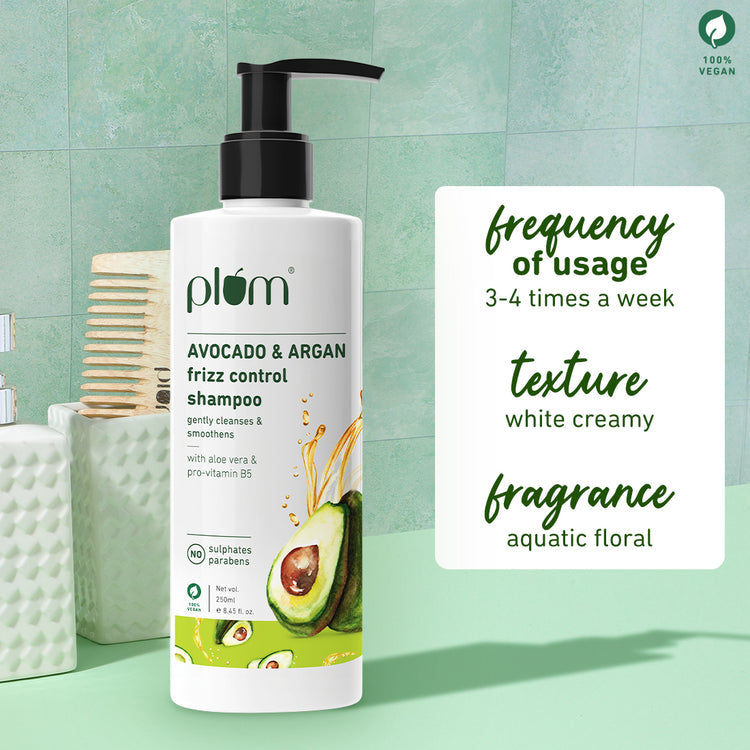 Plum Avocado & Argan Frizz Control Shampoo - 250 ML