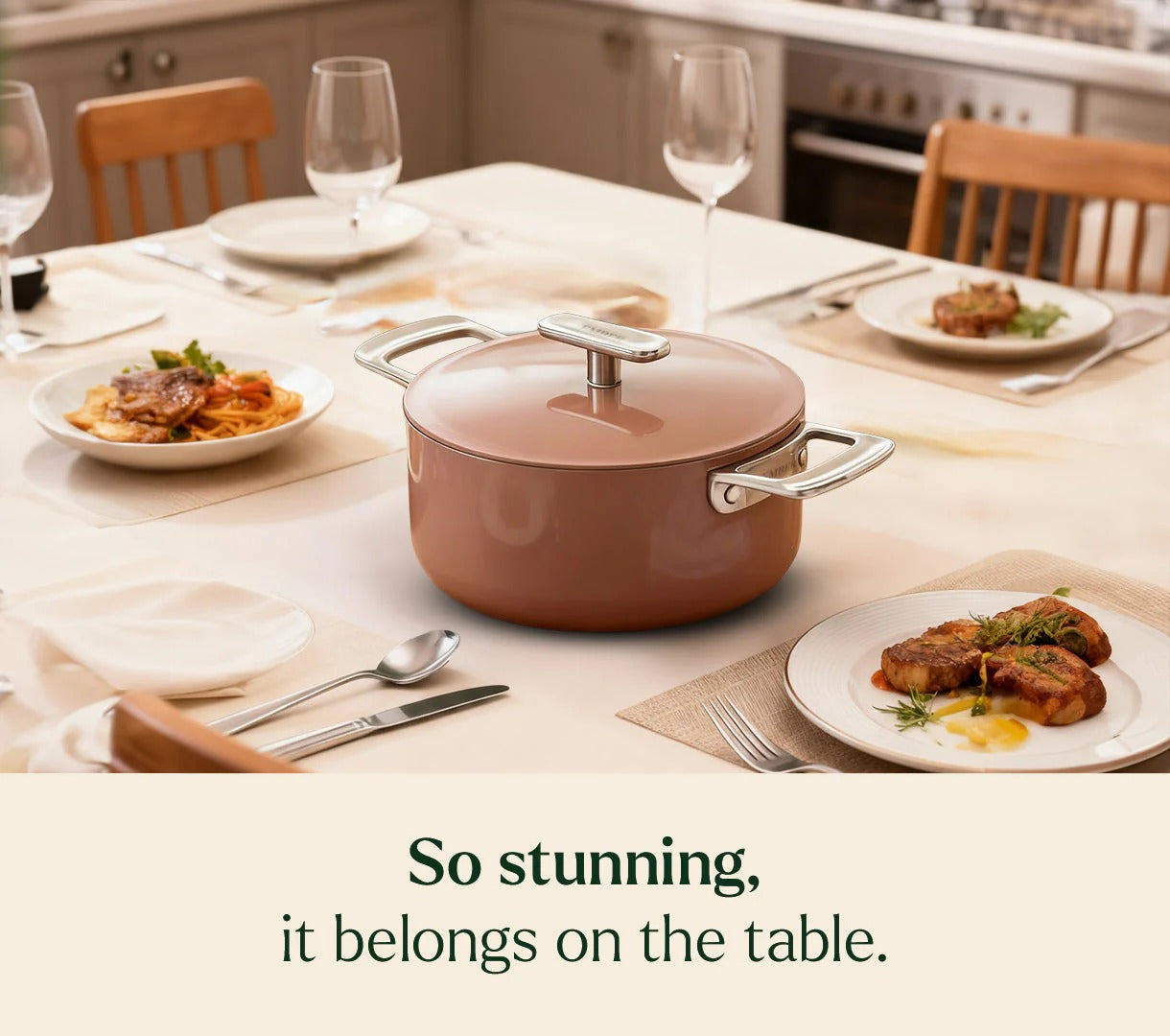 Ember Mini Dutch Oven 20cm Stainless Steel Handle Ceramic Non-Stick