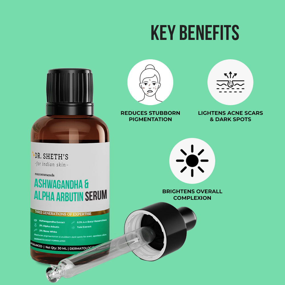 Dr. Sheth’s Ashwagandha & Alpha Arbutin Serum - 30 ml