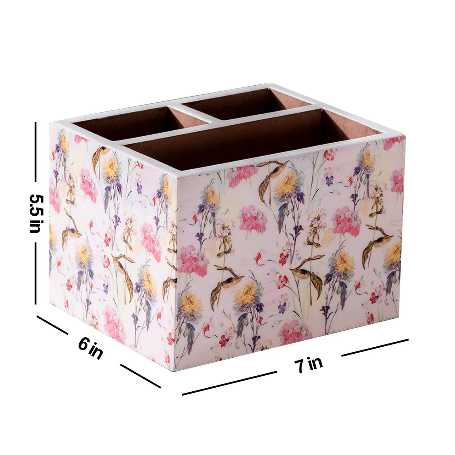 Nestroots Allure Botanic MDF Enamel Cutlery Holder Printed Large