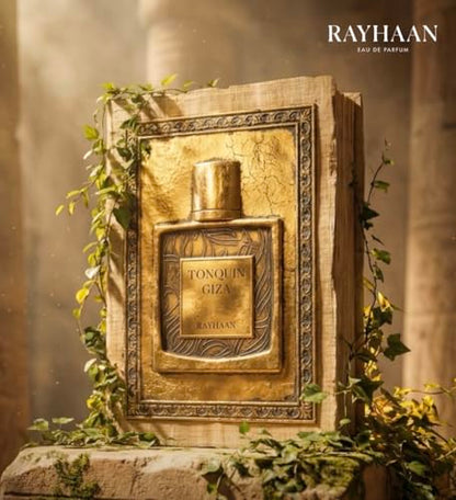 RAYHAAN Tonquin Giza Eau de Parfum, Fragrance, Gold Cap, Textured Glass Bottle