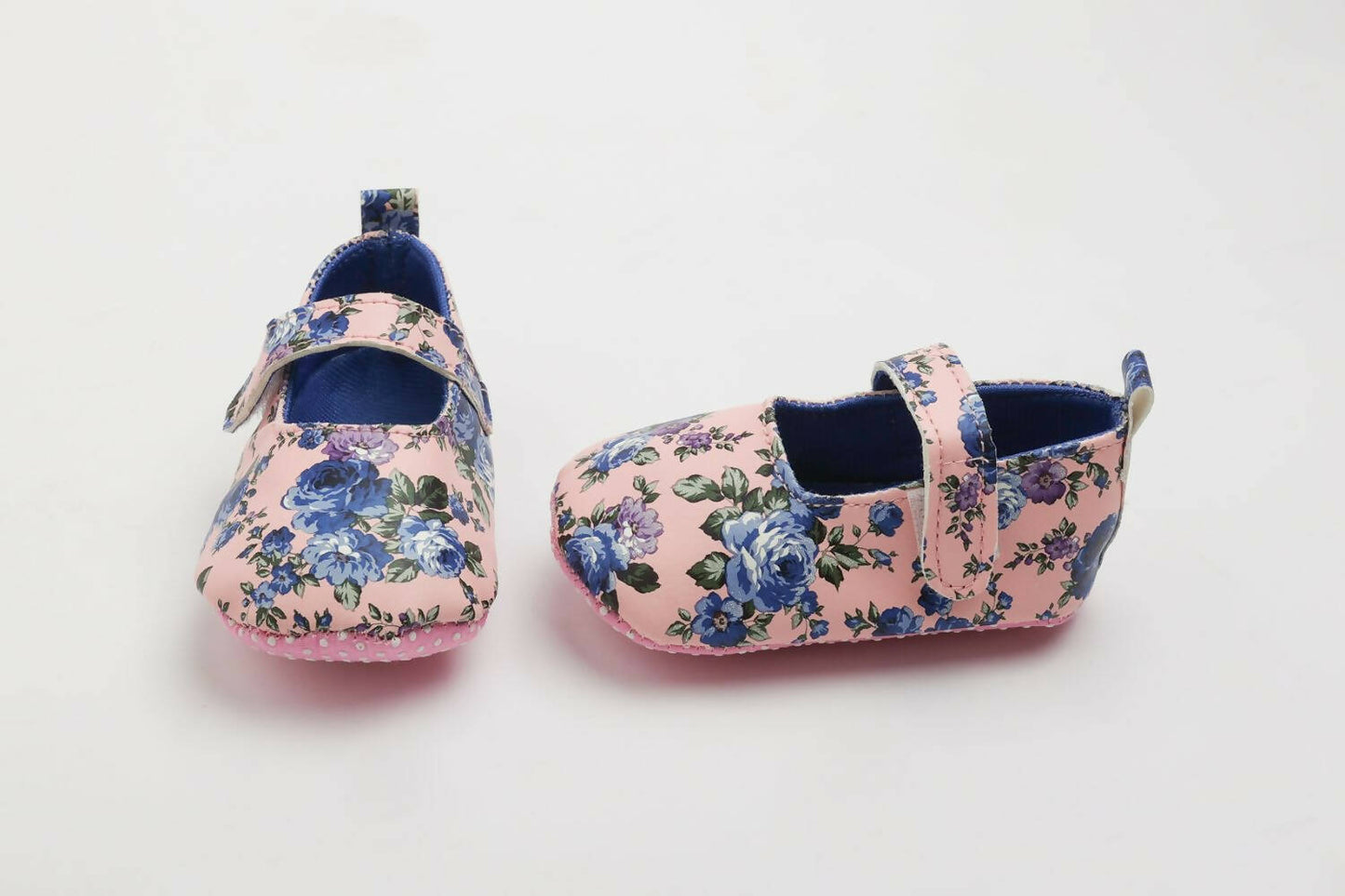 Tiny Bugs Girls Flowral Print Infants Booties - Blue