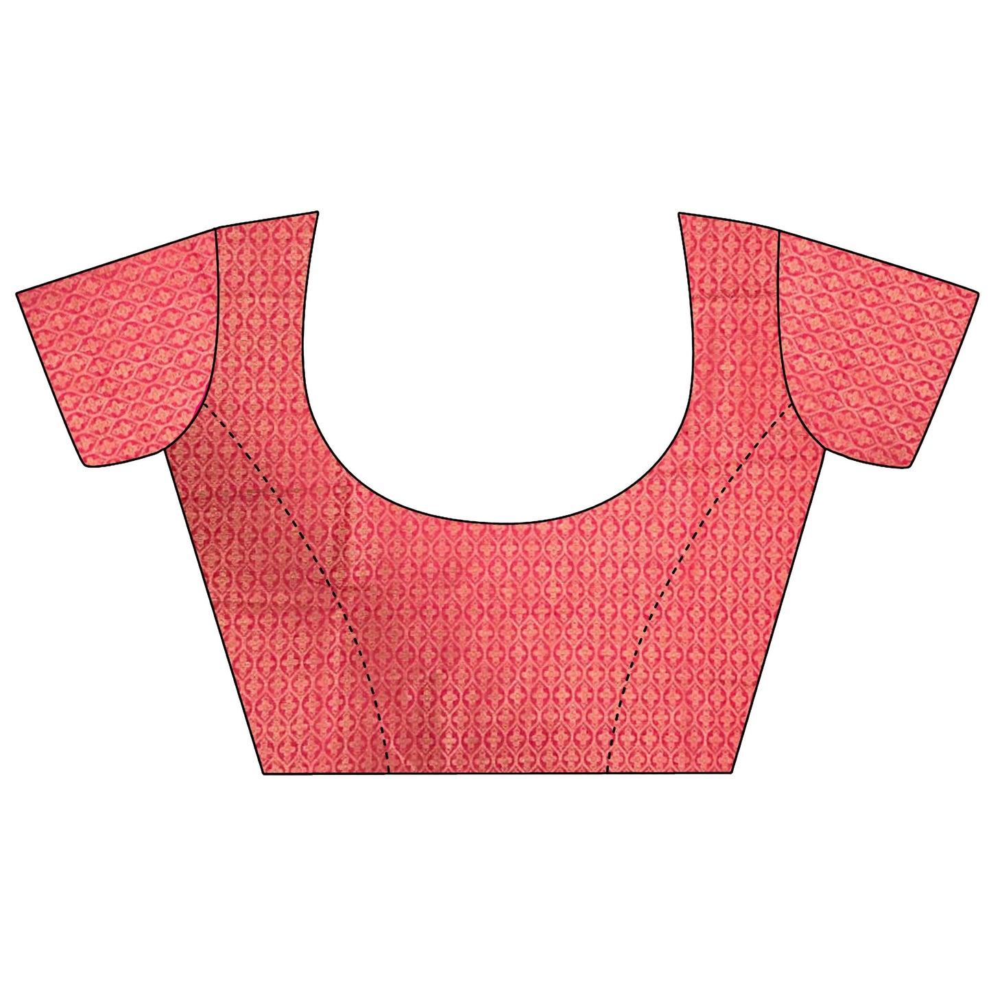 Joban Fashion Hot Pink Banarasi Soft Lichi Silk Checks & Woven Saree