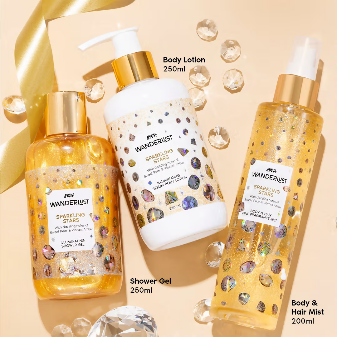 Wanderlust Sparkling Stars Set for Women - Shower Gel, Lotion, Mist