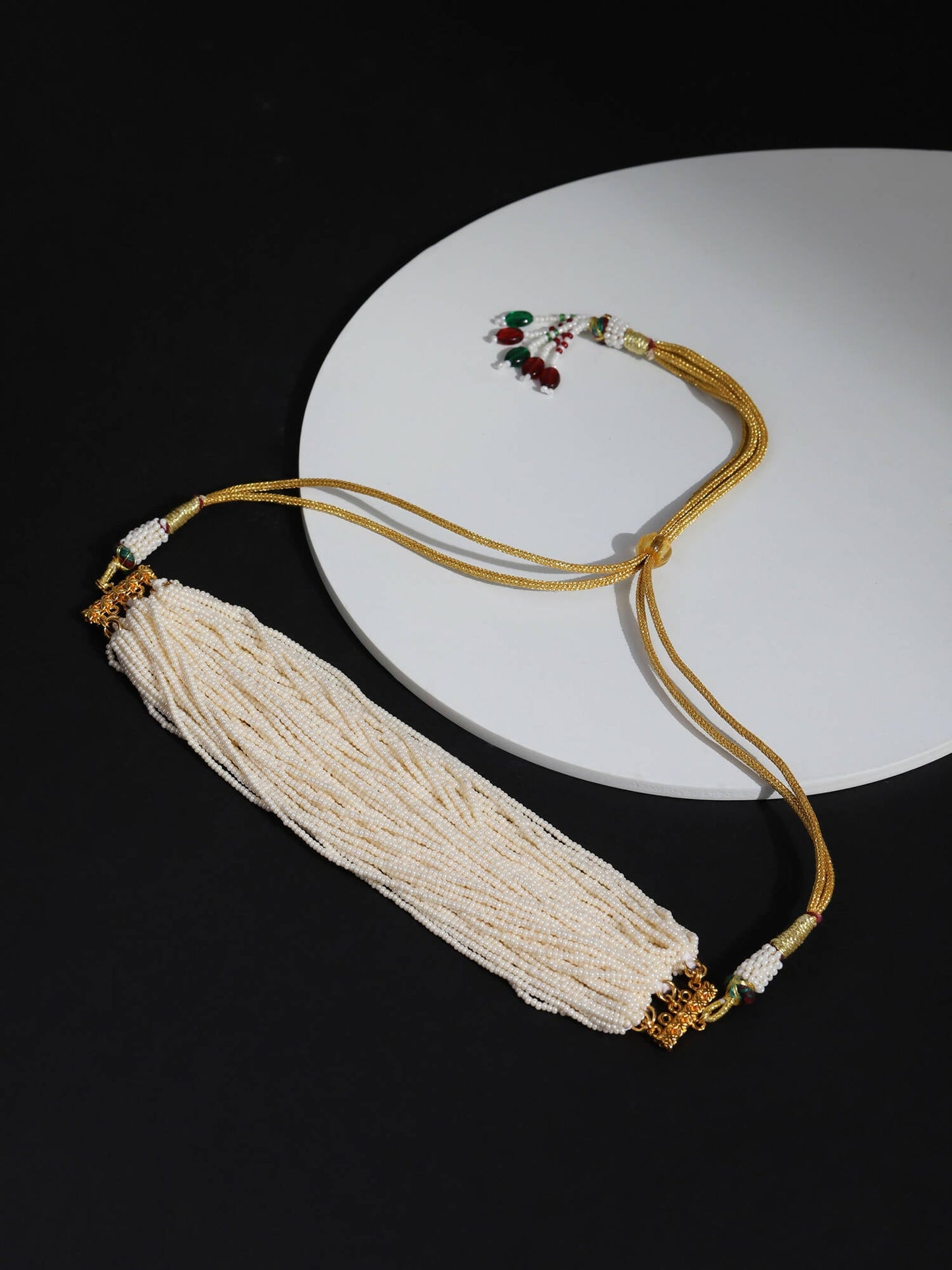 White Brass Gold-Polished Necklace - Ruby Raang