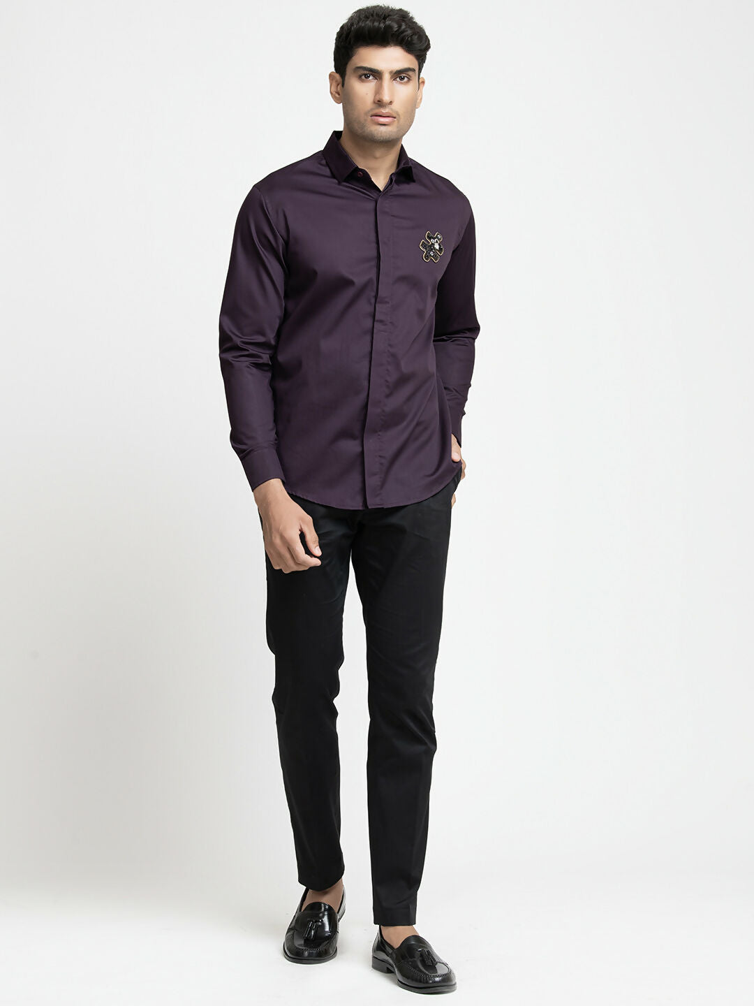 Puzzle Chip Embroidered Shirt by Hilo Design