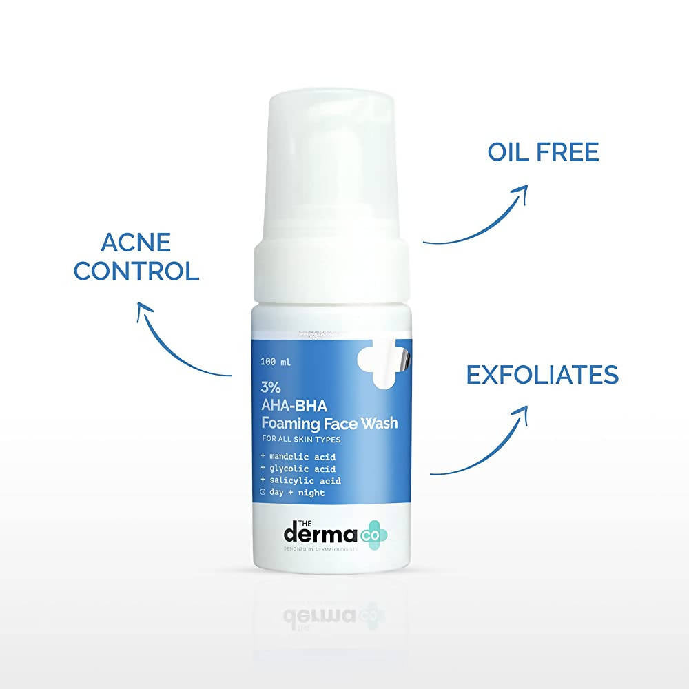 The Derma Co 3% AHA-BHA Foaming Face Wash - 100 ml