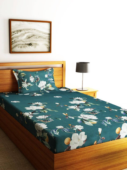 Home Sizzler Unisex Green Bedsheets
