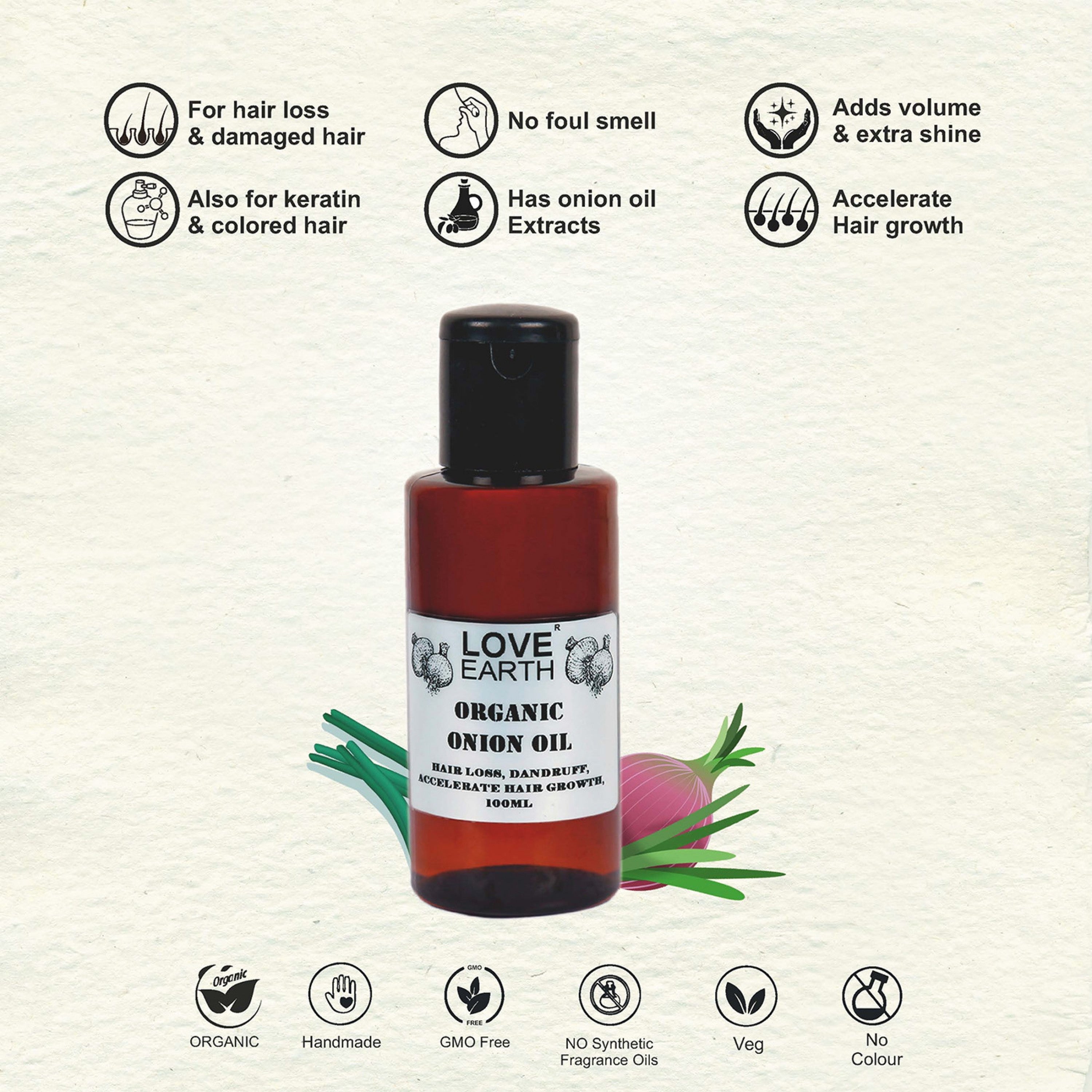 Love Earth Organic Onion Oil - 100 ml
