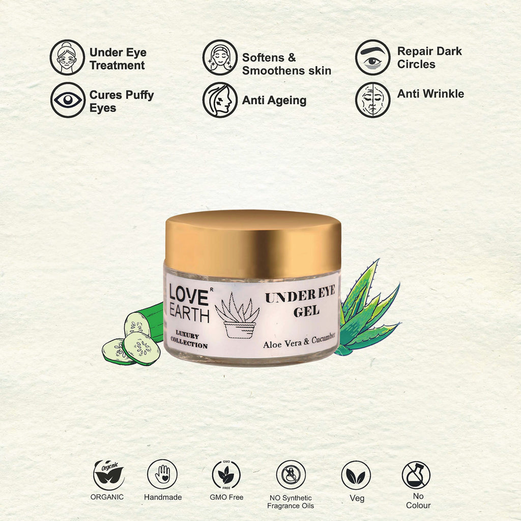 Love Earth Under Eye Gel – Aloe Vera And Cucumber - 50 gms